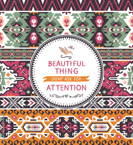 Seamless vector pattern in tribal style