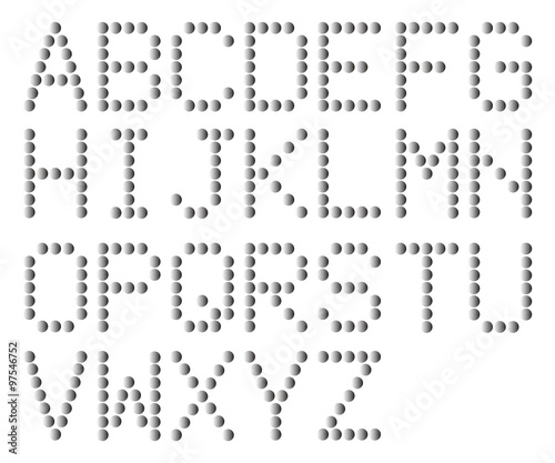 アルファベット/グレイ ポイントで作成したアルファベット（ABC）