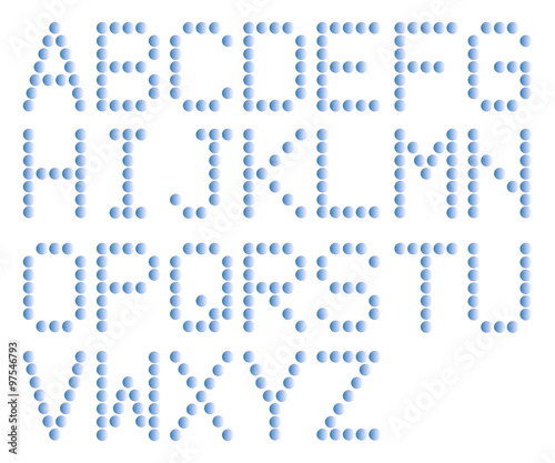 アルファベット/ブルー ポイントで作成したアルファベット（ABC）