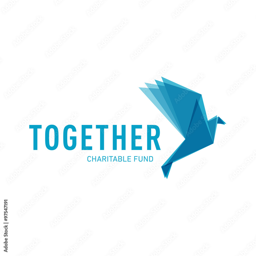 Origami Dove logos in the style vector quality Origami Dove logos in the style vector quality