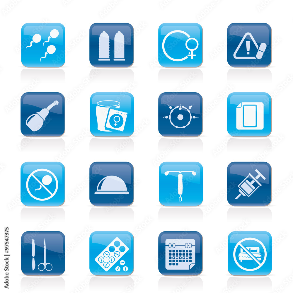 Pregnancy and contraception Icons - vector icon set Pregnancy and contraception Icons - vector icon set