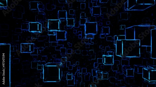 Wallpaper Mural Abstract Sketchy Moving Blocks Background - Loop Blue Torontodigital.ca