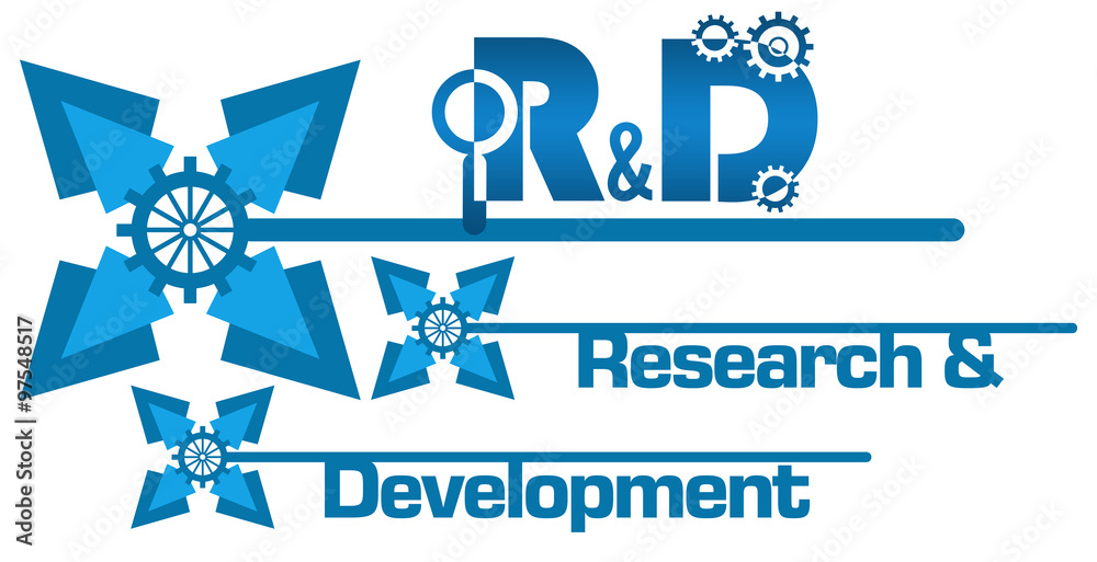 R And D Abstract Gears Floral Blue R And D Abstract Gears Floral Blue