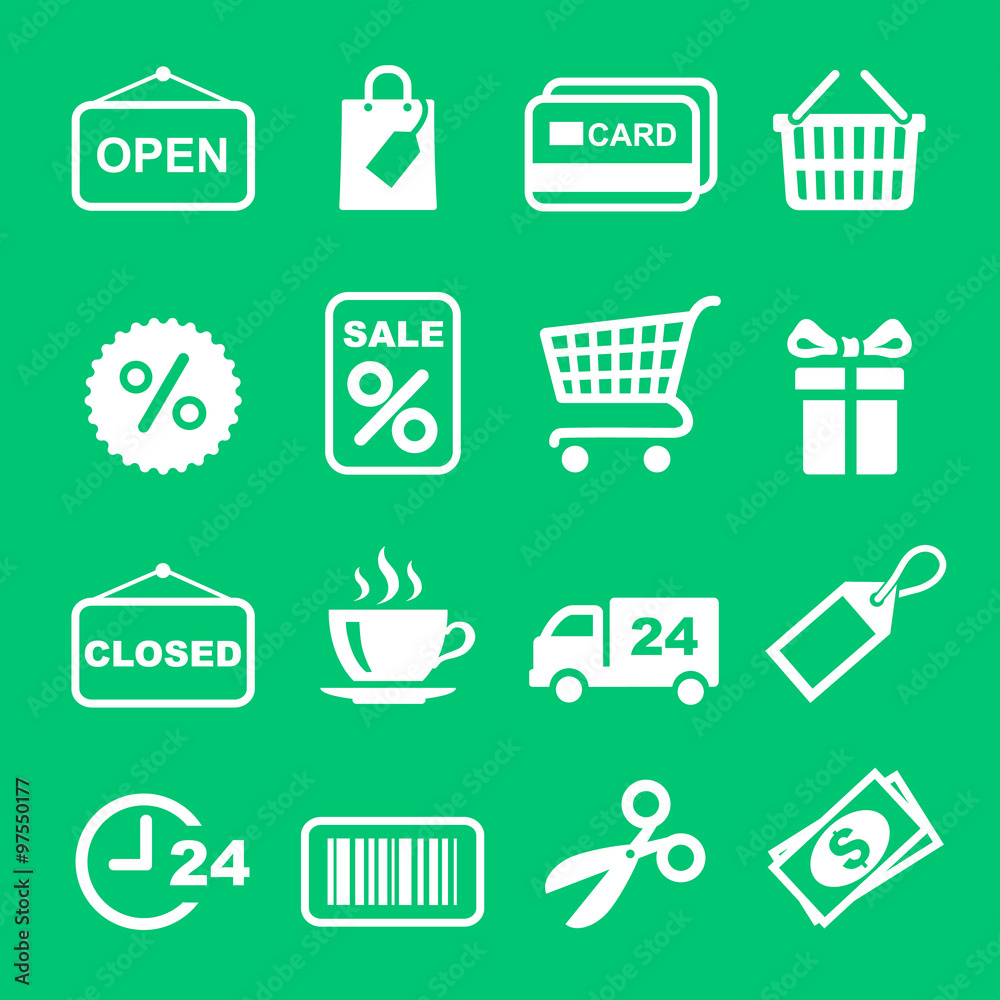 Web icon set. Shopping pictogram Web icon set. Shopping pictogram