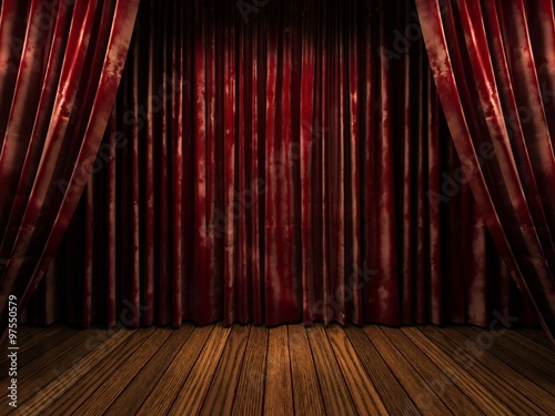 red velvet curtain stage