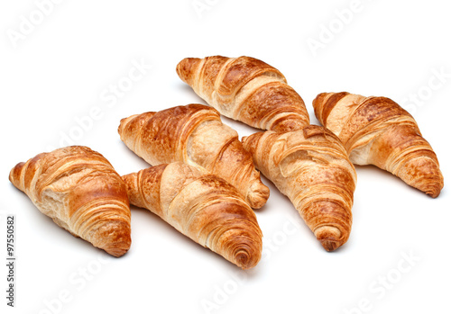 Croissant or  crescent roll isolated on white background cutout