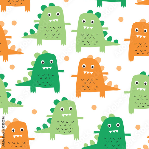seamless dinosaur pattern vector illustration