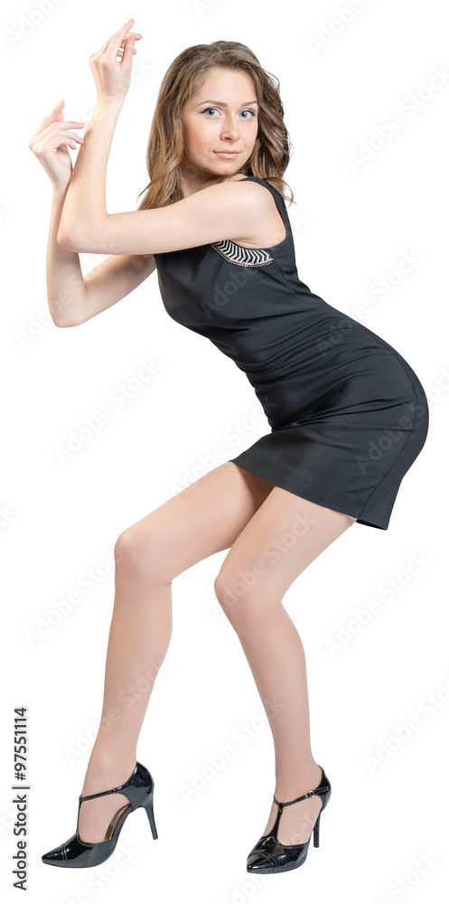Young girl poses for the camera. Isolated on white background Young girl poses for the camera. Isolated on white background