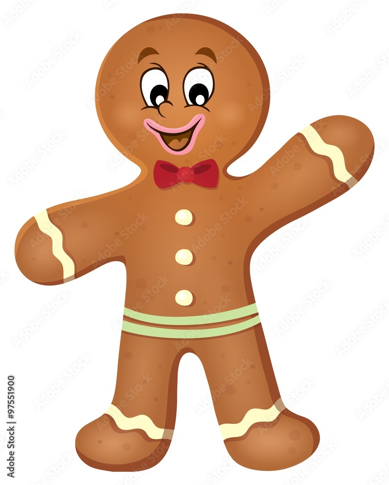 Obraz premium Gingerbread man theme image 1