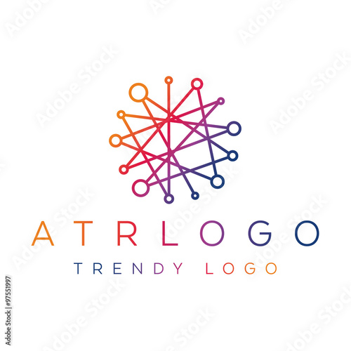 trending gradient logo in one line abstract lines circle 