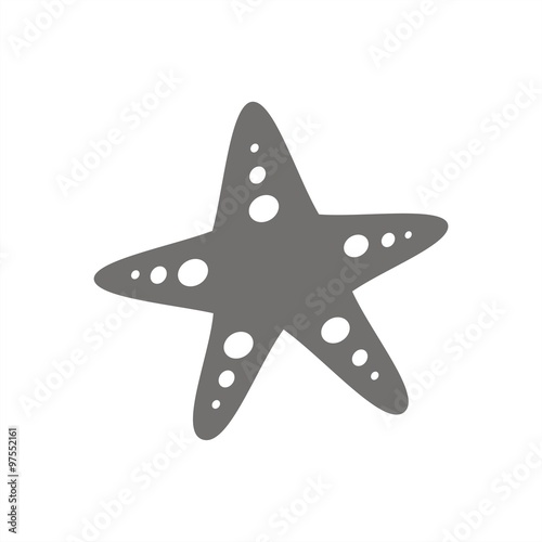 Icono aislado de una estrella de mar. Ilustración vectorial