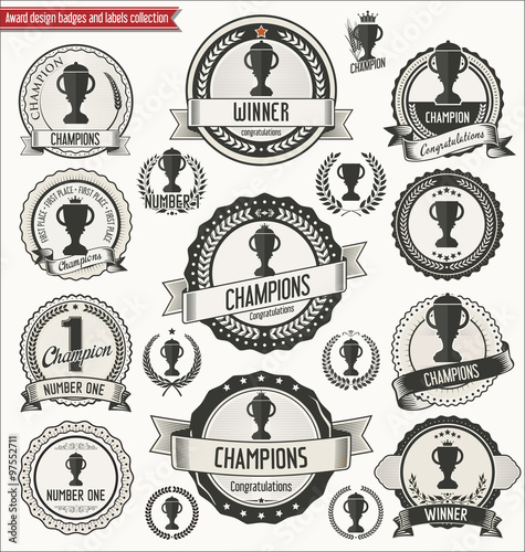 Award design badges and labels collection