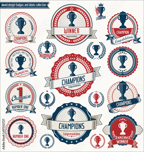 Award design badges and labels collection