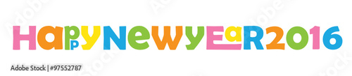 HAPPY NEW YEAR 2016 Vector Letters Banner
