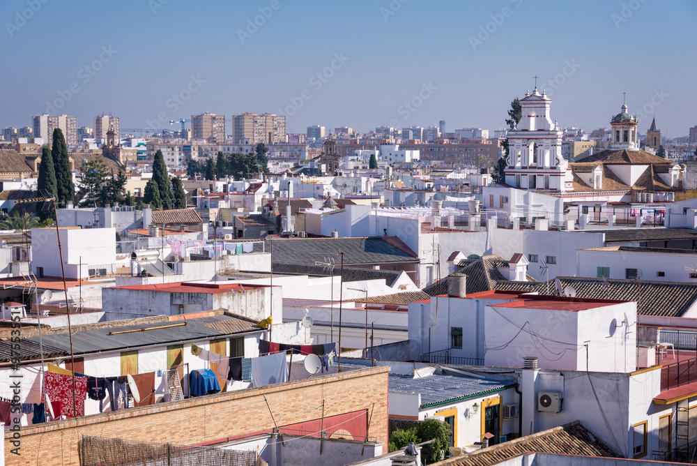 Aerial view of the roofs of Seville, Andalusia, Spain Aerial view of the roofs of Seville, Andalusia, Spain