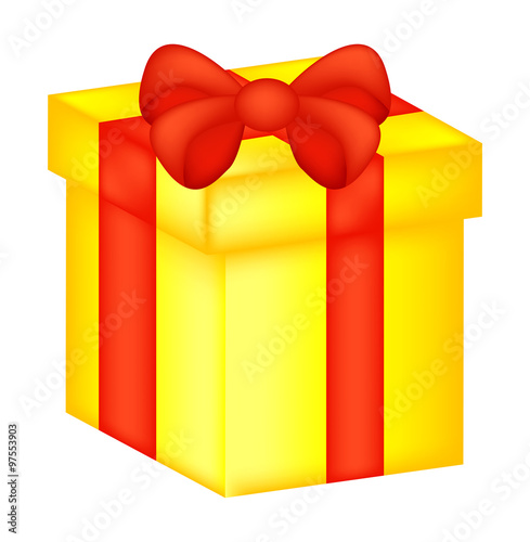 christmas box, gift icon, symbol, design. vector illustration isolated on white background.