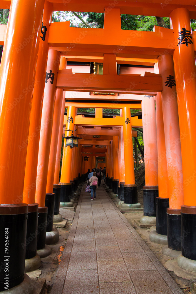 Red Torii gate of Fushimi Inari Shrine kyoto japan Red Torii gate of Fushimi Inari Shrine kyoto japan