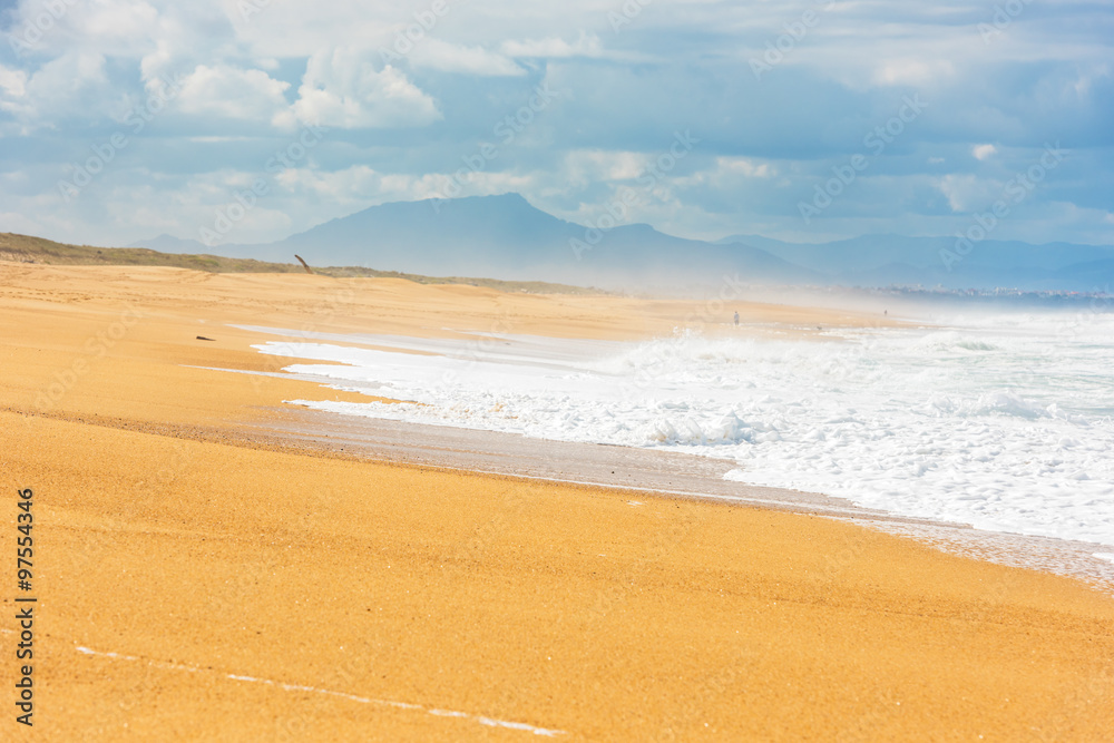 Long Sand Atlantic Beach with ocean waves Long Sand Atlantic Beach with ocean waves