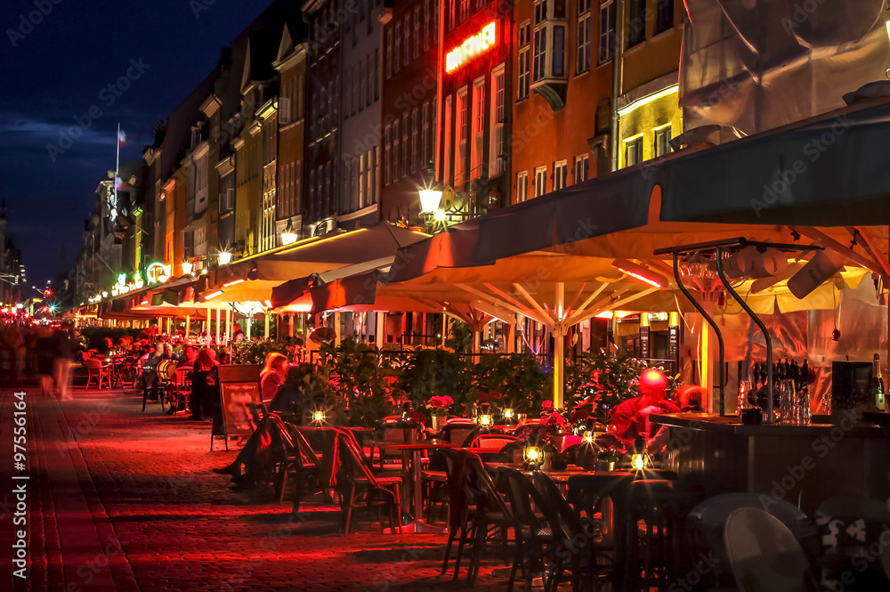 Night Copenhagen Street Cafe