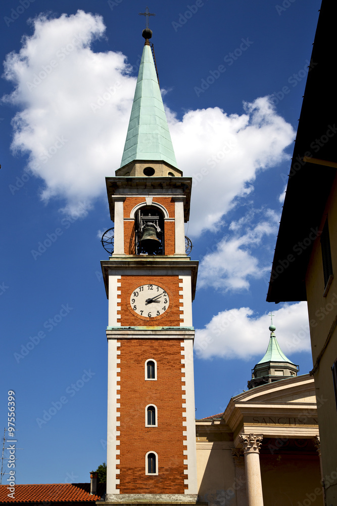 church olona  terrace  window  clock and bell tower