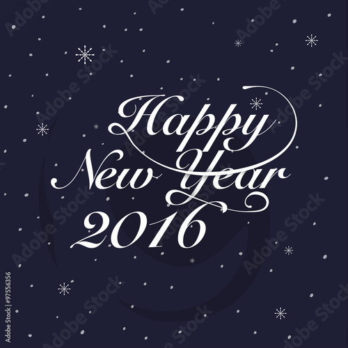 New year 2016 Greeting Card. Typography postcard template. Vecto