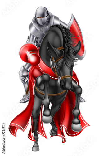 Jousting Medieval Knight on Horse