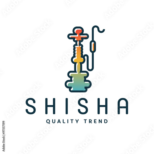 Shisha hookah for tobacco smoking and mixtures your company brand, quality gradientyny contour logotype