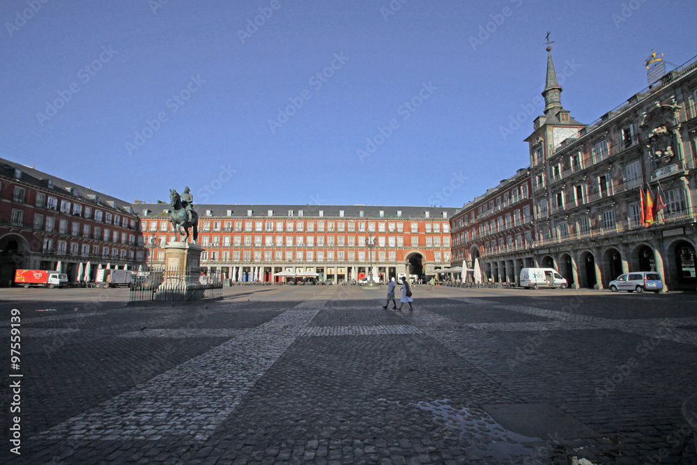 MADRID, SPAIN - AUGUST 23, 2012: The Plaza Mayor of Madrid