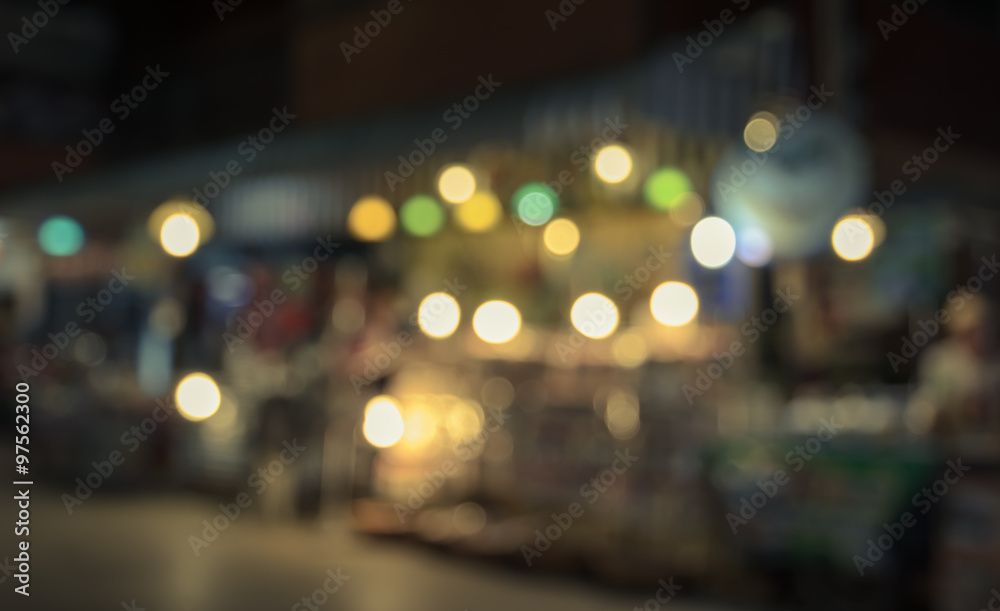 Blur night market, walking street