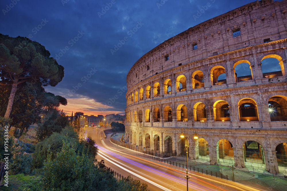 Colosseum. Image of Colosseum, Rome during sunrise.