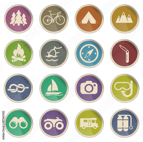 Active recreation icon set