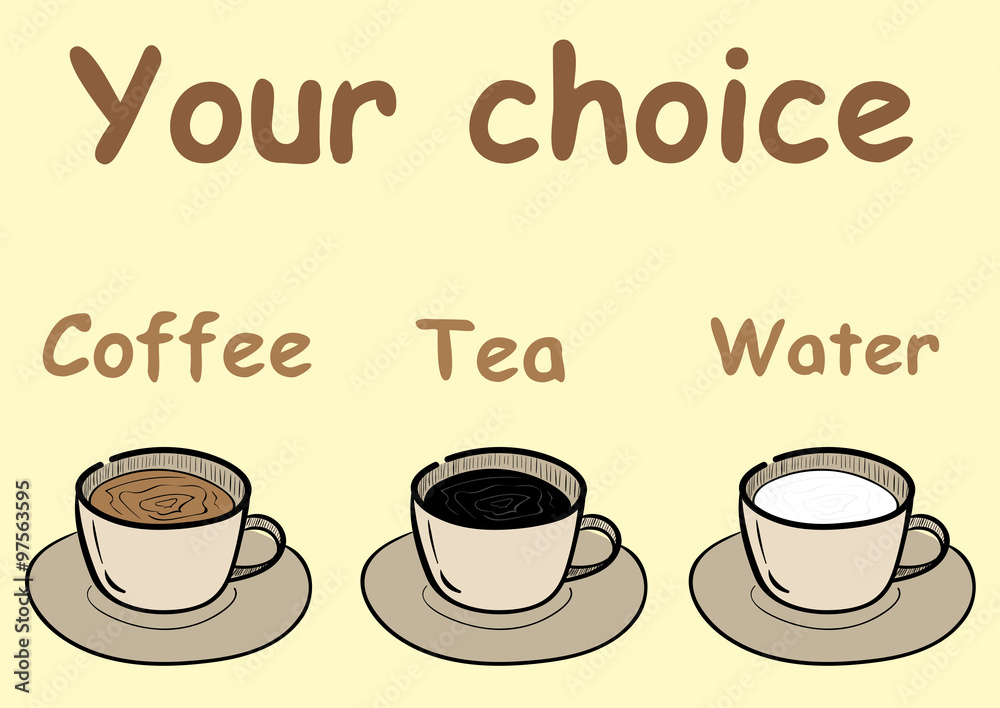 Obraz premium Tea, coffee and water