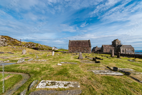 Fotografie Iona Abbey, Holy isle of Iona, Scotland, nunnery, church and cemetery