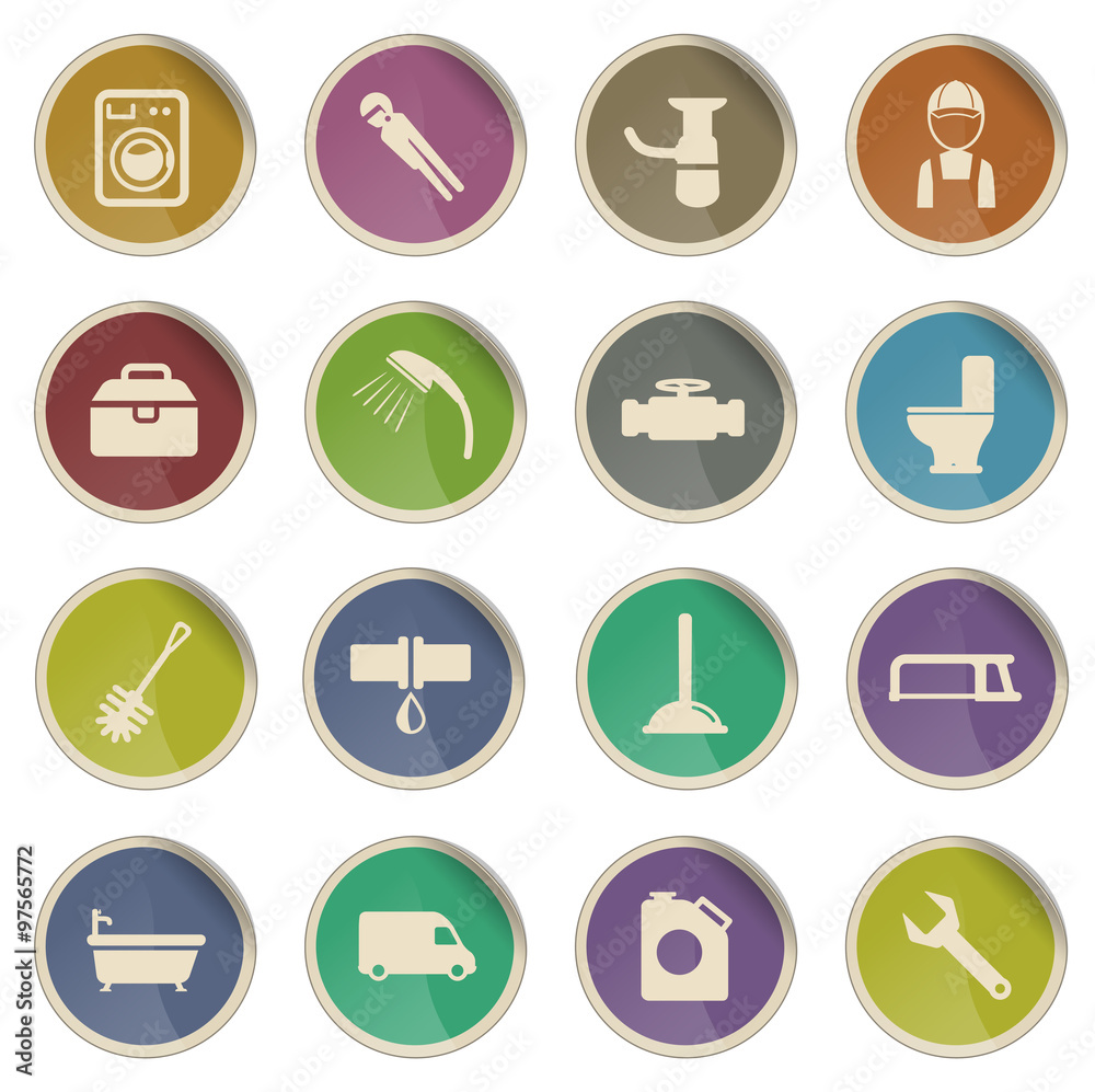 Plumbing service simply icons