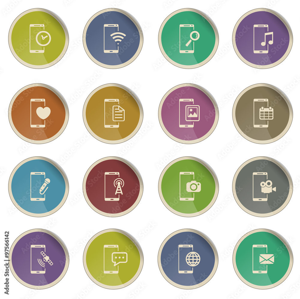 Fototapeta premium Smartphone simply icons