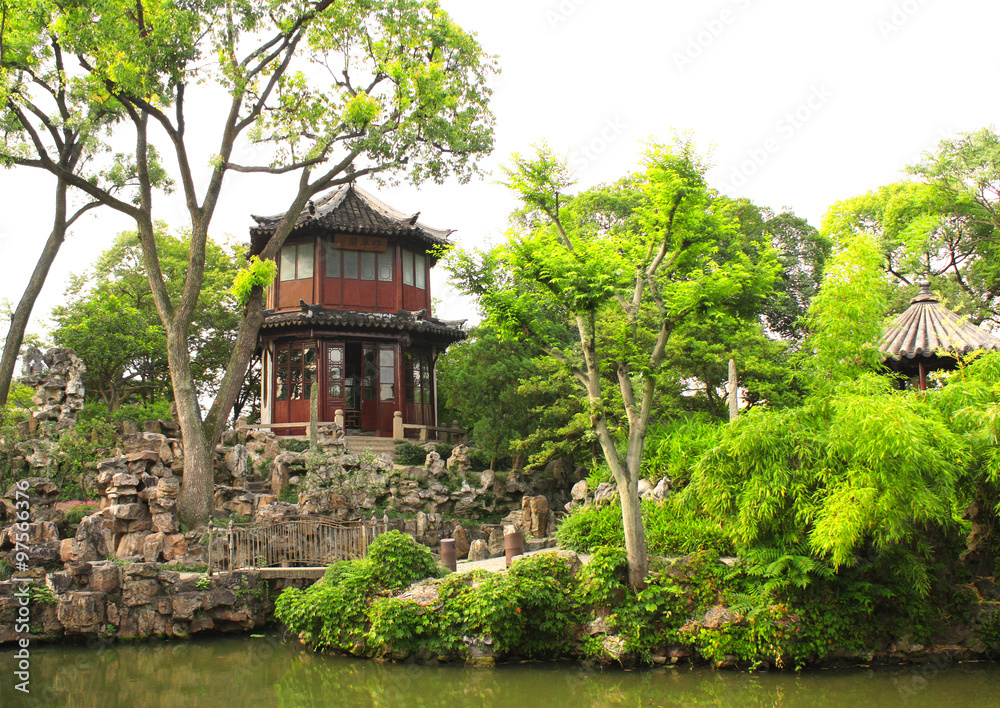 Pavilion in Humble Administrator's Garden in Suzhou, China Pavilion in Humble Administrator's Garden in Suzhou, China