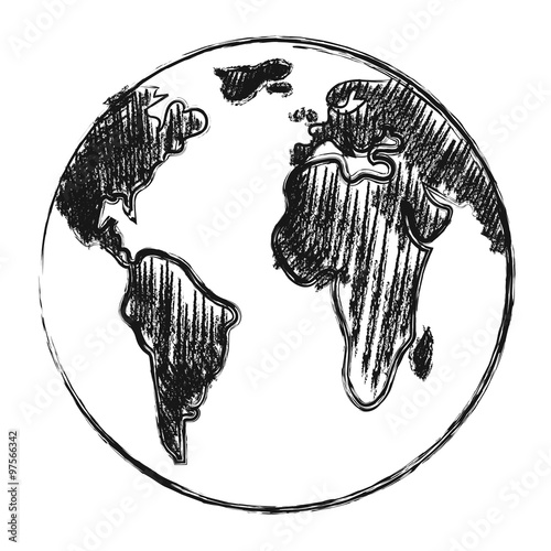 Hand drawn earth