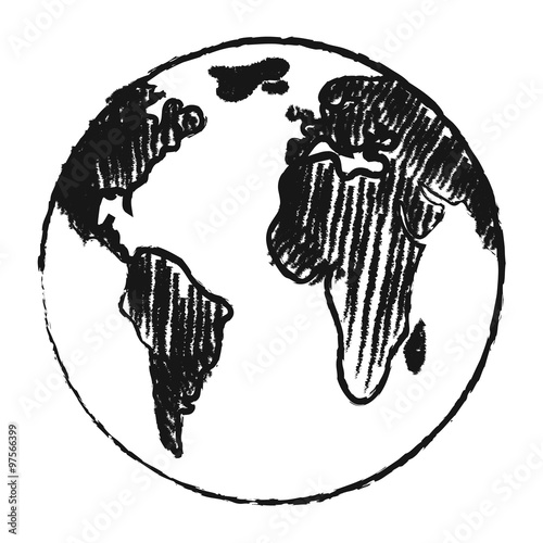 Hand drawn earth