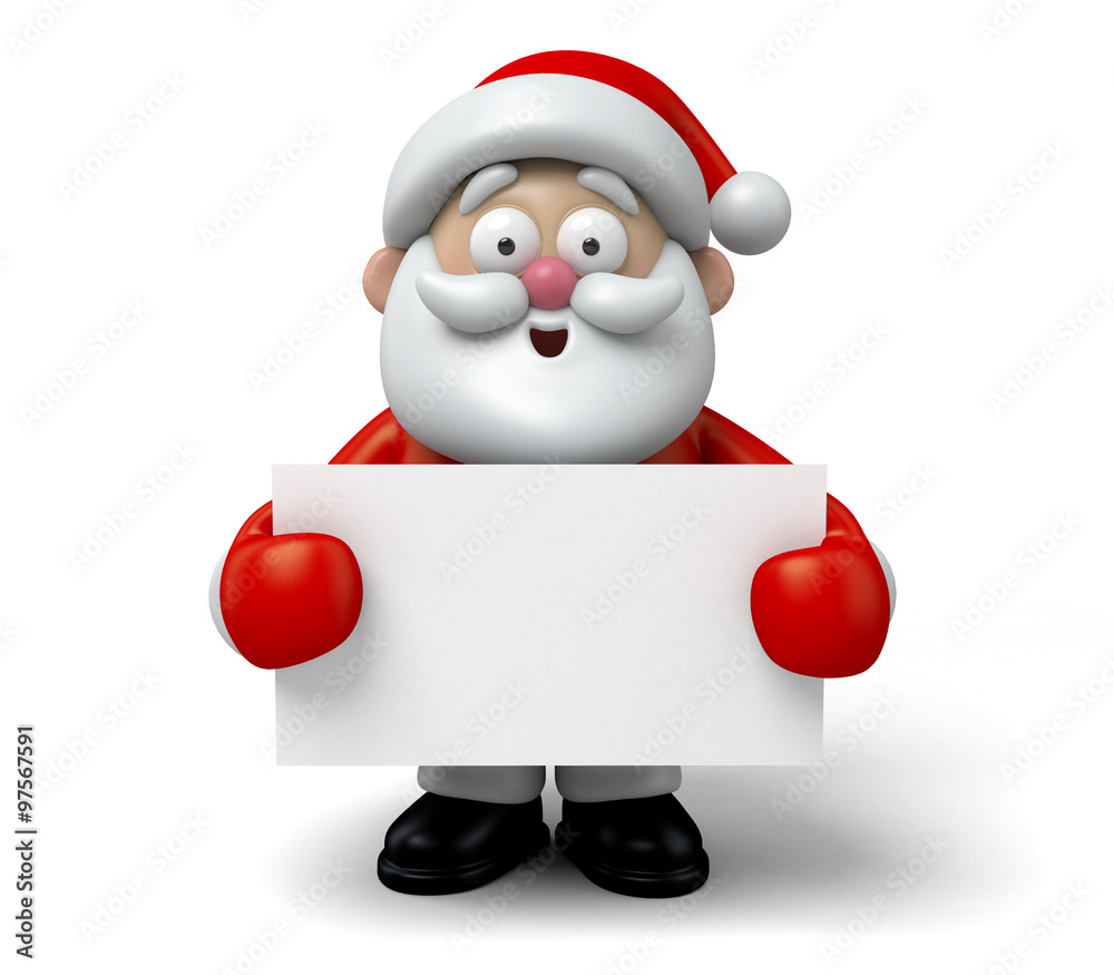 The Santa Claus and a white board