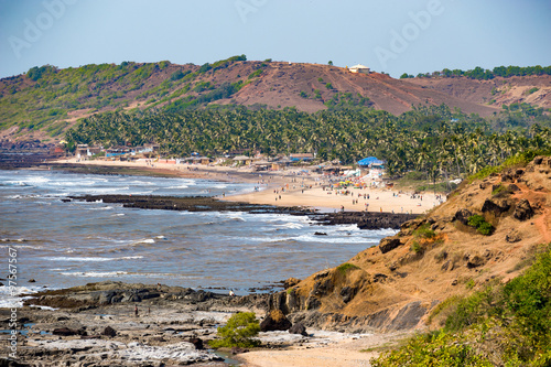 Wild coast near Anjuna village, Goa, India