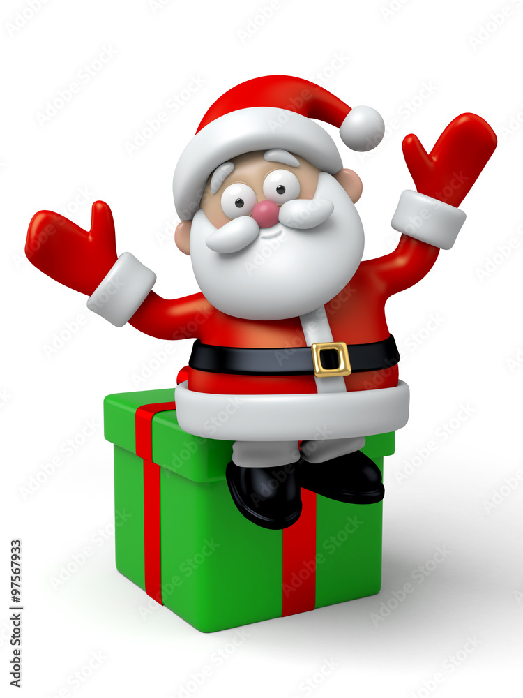 The Santa Claus and a gift box The Santa Claus and a gift box