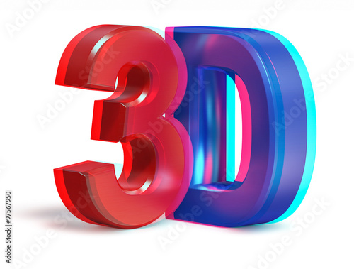 Fotografia Real anaglyph stereo 3D text