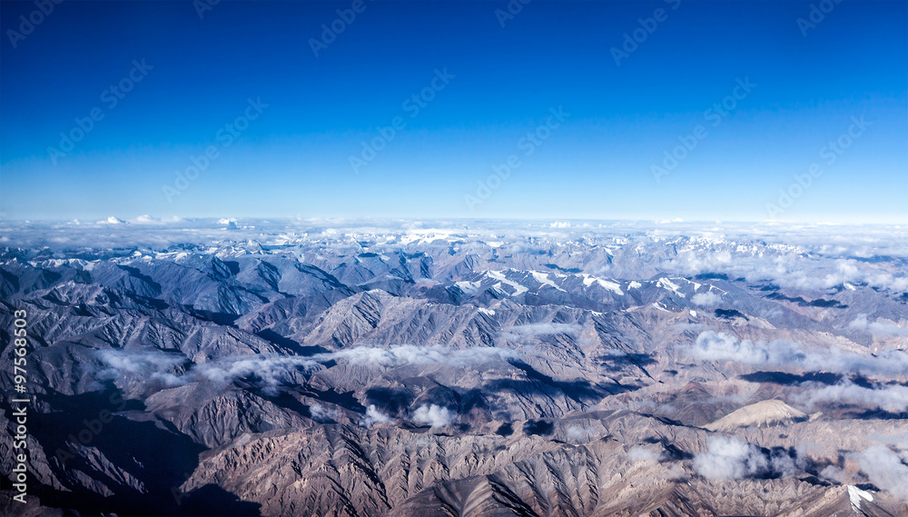 Himalayas mountains aerial view