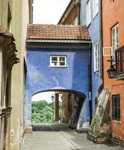 blue archway in Warsaw