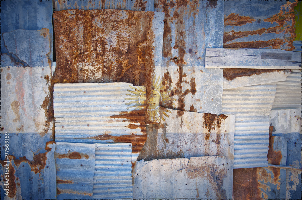 Corrugated Iron Argentina Flag