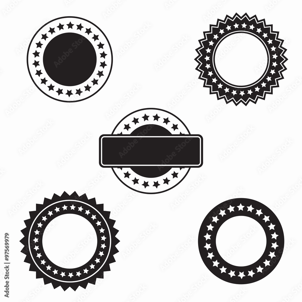 Set of Blank Stamps for Logo - Isolated Illustration Stock Vector