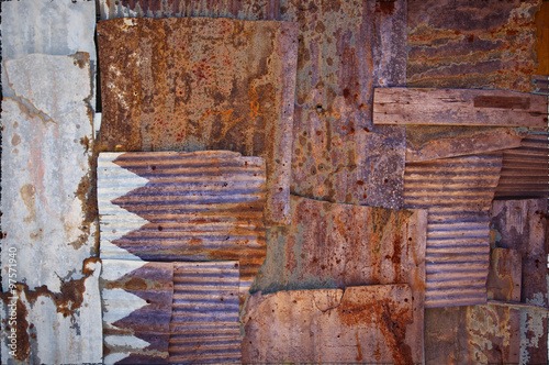 Corrugated Iron Qatar Flag © Antony McAulay