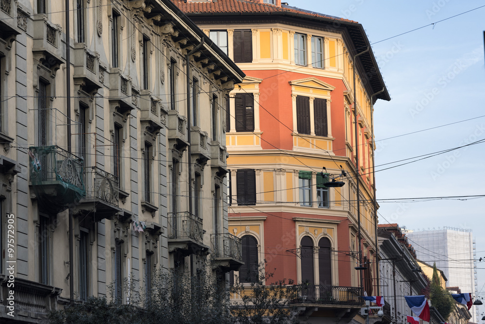 Milan (Italy): old residential building