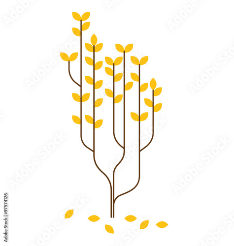stylish illustrated tree for your best design, wall, interior, glass