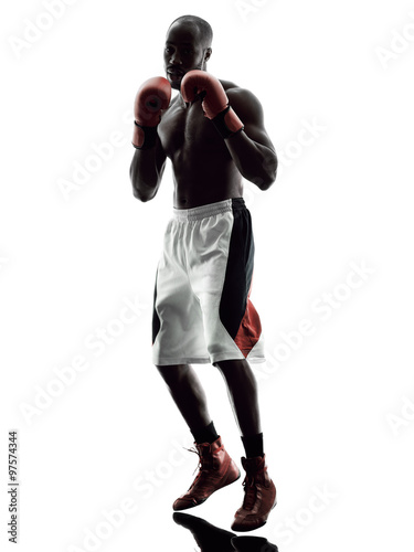 man boxers boxing isolated silhouette © snaptitude